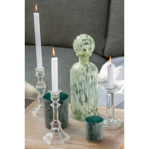LANADECO Statuettes Et Figurines Bouteille Déco Verre Vert Et Blanc Avec Bouchon H33,5cm 4 LANADECO Statuettes Et Figurines Bouteille Déco Verre Vert Et Blanc Avec Bouchon H33,5cm – Image 2