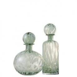 LANADECO Statuettes Et Figurines Bouteille Déco Verre Vert Et Blanc Avec Bouchon H33,5cm 11 LANADECO Statuettes Et Figurines Bouteille Déco Verre Vert Et Blanc Avec Bouchon H33,5cm -Vases Soldes bouteille deco verre vert et blanc avec bouchon h33 5cm 3