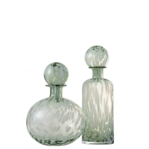 LANADECO Statuettes Et Figurines Bouteille Déco Verre Vert Et Blanc Avec Bouchon H33,5cm 6 LANADECO Statuettes Et Figurines Bouteille Déco Verre Vert Et Blanc Avec Bouchon H33,5cm – Image 4