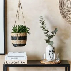 Beliani Vases Cache-pot D'intérieur En Bois Solide Beige H20 -Vases Soldes cache pot d interieur en bois solide beige h20 1