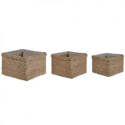 Beliani Vases Cache-pot D'intérieur En Bois Solide Beige H34 36 45 -Vases Soldes cache pot d interieur en bois solide beige h34 36 45 2