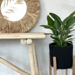 Bazar Bizar Vases Cache-pot En Terracotta Et Bois Noir Et Naturel H68 -Vases Soldes cache pot en terracotta et bois noir et naturel h68 2