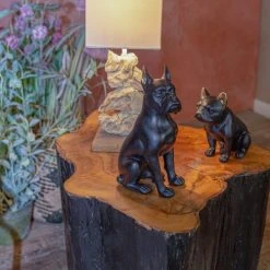 Pirouette Paris Statuettes Et Figurines Chien Noir En Résine 23cm -Vases Soldes chien noir en resine 23cm 2