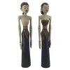 MOYCOR Statuettes Et Figurines Couple Décoratif En Bois Bleu -Vases Soldes couple decoratif en bois bleu