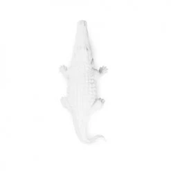 Potiron Paris Statuettes Et Figurines Crocodile Décoratif Blanc En Polyrésine -Vases Soldes crocodile decoratif blanc en polyresine 4