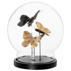 Maisons Du Monde Statuettes Et Figurines Déco à Poser En Verre Avec Papillons Dorés Et Noirs