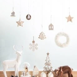 Maisons Du Monde Décorations à Poser De Noël Déco De Noël Maison Lumineuse En Céramique Blanche - Lot De 2 -Vases Soldes deco de noel maison lumineuse en ceramique blanche 1000 12 9 197178 4