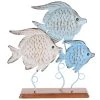 Wadiga Statuettes Et Figurines Décoration à Poser Métal Bord De Mer 3 Poissons - 22x8.5x31cm -Vases Soldes decoration a poser metal bord de mer 3 poissons 22x8 5x31cm