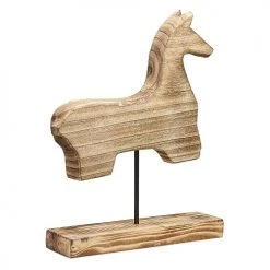Beliani Statuettes Et Figurines Décoration Cheval En Bois 48 Cm -Vases Soldes decoration cheval en bois 48 cm 3