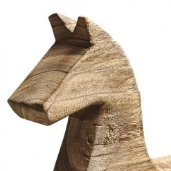 Beliani Statuettes Et Figurines Décoration Cheval En Bois 48 Cm -Vases Soldes decoration cheval en bois 48 cm 4