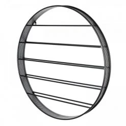 MACABANE Statuettes Et Figurines Etagère Range-bouteilles Vin 5 Niveaux 9 Bouteilles Ronde Métal Noir