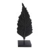 Sensei Maison Statuettes Et Figurines Feuille Décorative En Bois De Manguier Noir 21x9x50 Cm
