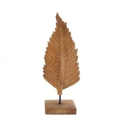 Sensei Maison Statuettes Et Figurines Feuille Décorative En Bois De Manguier Noir 25x10x69 Cm -Vases Soldes feuille decorative en bois de manguier noir 25x10x69 cm 5