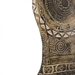 MOYCOR Statuettes Et Figurines Figure Soleil Sculpé Avec Pied En Bois Marron -Vases Soldes figure soleil sculpe avec pied en bois marron 2