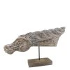 MOYCOR Statuettes Et Figurines Figure Tête Cheval Sculpté Avec Base En Bois Marron -Vases Soldes figure tete cheval sculpte avec base en bois marron