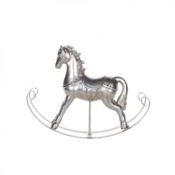 Beliani Statuettes Et Figurines Figurine Décorative Argentée -Vases Soldes figurine decorative argentee 2