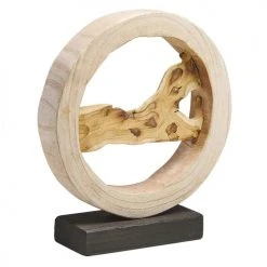 Beliani Statuettes Et Figurines Figurine Décorative En Bois Clair 34 Cm -Vases Soldes figurine decorative en bois clair 34 cm 3