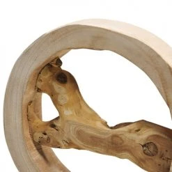 Beliani Statuettes Et Figurines Figurine Décorative En Bois Clair 34 Cm -Vases Soldes figurine decorative en bois clair 34 cm 4