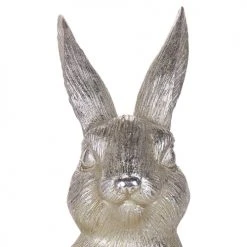 Beliani Statuettes Et Figurines Figurine Décorative Lapin Argenté 35 Cm -Vases Soldes figurine decorative lapin argente 35 cm 4