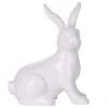 Beliani Statuettes Et Figurines Figurine Décorative Lapin En Céramique Blanc 21 Cm