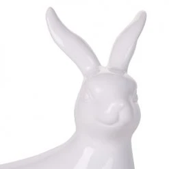 Beliani Statuettes Et Figurines Figurine Décorative Lapin En Céramique Blanc 21 Cm -Vases Soldes figurine decorative lapin en ceramique blanc 21 cm 3