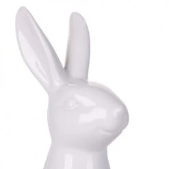 Beliani Statuettes Et Figurines Figurine Décorative Lapin En Céramique Blanc 26 Cm -Vases Soldes figurine decorative lapin en ceramique blanc 26 cm 4