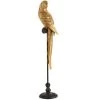 LANADECO Statuettes Et Figurines Figurine Perroquet Or Sur Son Perchoir En Résine