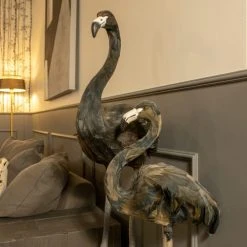 Now’s Home Statuettes Et Figurines Flamant En Plumes D'oie Noires H120cm -Vases Soldes flamant en plumes d oie noires h120cm 2