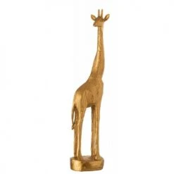 LANADECO Statuettes Et Figurines Girafe En Résine Dorée H64cm