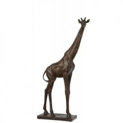 LANADECO Statuettes Et Figurines Girafe Résine Marron H73cm