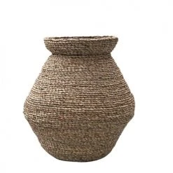 Casatera Vases Jarre En Mendong Naturel Marron