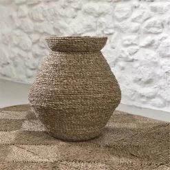 Casatera Vases Jarre En Mendong Naturel Marron -Vases Soldes jarre en mendong naturel marron 3