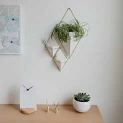 Umbra Lot De 2 Vases Muraux Trigg Céramique Doré -Vases Soldes lot de 2 vases muraux trigg ceramique dore 4