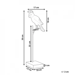 Beliani Statuettes Et Figurines Perroquet Décoratif Noir Et Argenté -Vases Soldes perroquet decoratif noir et argente 3