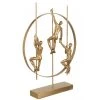 LANADECO Statuettes Et Figurines Personnage Grimpant Et Cercle Résine Or H43,3cm
