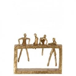 LANADECO Statuettes Et Figurines Personnage Grimpant Résine Or H24,4cm
