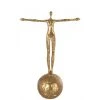 LANADECO Statuettes Et Figurines Personnage Sur Boule Résine Or H40,3cm -Vases Soldes personnage sur boule resine or h40 3cm