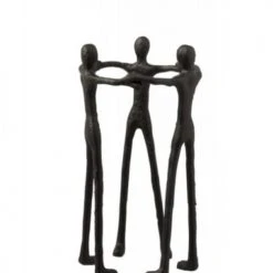 LANADECO Statuettes Et Figurines Personnages Cercle Aluminium Noir H36cm