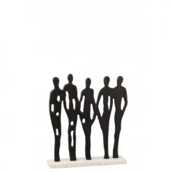 LANADECO Statuettes Et Figurines Personnages Sur Rang Alu/marbre Noir/blanc H40cm -Vases Soldes personnages sur rang alu marbre noir blanc h40cm 2