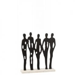 LANADECO Statuettes Et Figurines Personnages Sur Rang Alu/marbre Noir/blanc H40cm
