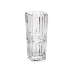 Wadiga Vases Petit Vase Carré En Verre Transparent 6,4x6,4x15cm