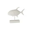 LANADECO Statuettes Et Figurines Poisson Sur Pied Résine Blanc H43,5cm -Vases Soldes poisson sur pied resine blanc h43 5cm