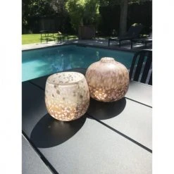 Now’s Home Vases Pot En Verre Soufflé Rose Poudré H12 -Vases Soldes pot en verre souffle rose poudre h12 3