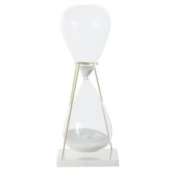 Maisons Du Monde Sabliers Sablier Blanc En Verre Et Métal Doré