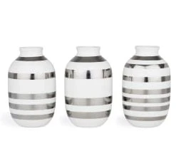 Kähler Design Set De 3 Vases En Miniature Nacre H8cm -Vases Soldes set de 3 vases en miniature argent h8cm