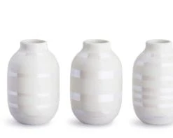 Kähler Design Set De 3 Vases En Miniature Argent H8cm -Vases Soldes set de 3 vases en miniature nacre h8cm 5