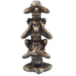 Signes Grimalt Statuettes Et Figurines Singes En Résine Rien Dit, Rien Vu, Rien Entendu H20cm