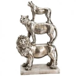 Amadeus Statuettes Et Figurines Statue 3 Félins Lion, Tigre Et Léopard H44cm -Vases Soldes statue 3 felins lion tigre et leopard h44cm 2