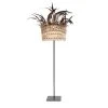 Bazar Bizar Statuettes Et Figurines Statue Avec Chapeau En Plumes Naturelles Noires Sur Socle Métallique -Vases Soldes statue avec chapeau en plumes naturelles noires sur socle metallique