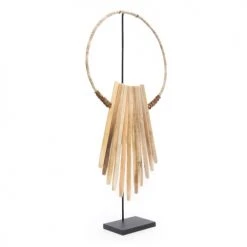 Bazar Bizar Statuettes Et Figurines Statue De Bâtons En Bois Sur Socle En Métal -Vases Soldes statue de batons en bois sur socle en metal 3